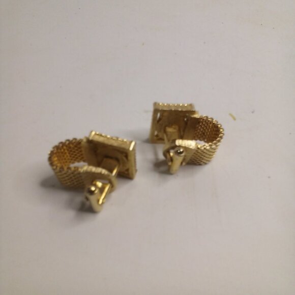 Swank Cufflinks Vintage Rectangle Green Stone - Picture 8 of 8